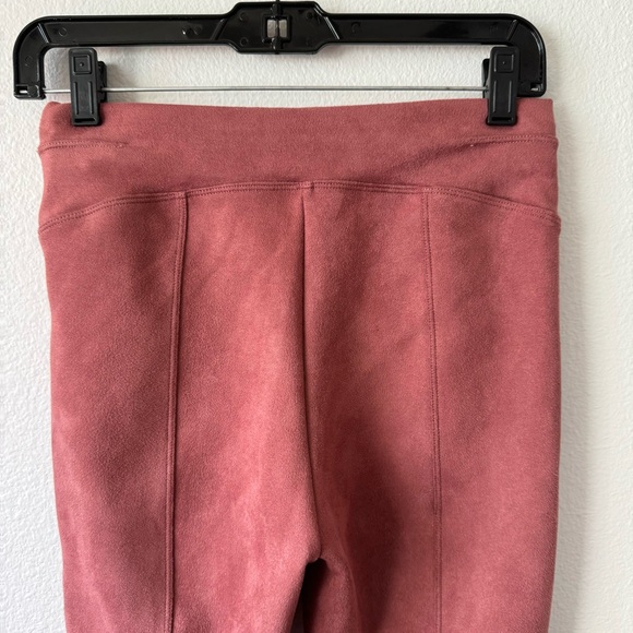 Spanx Faux Suede Leggings Rich Rise Pink High Wasited Rise Shaping - Picture 6 of 8